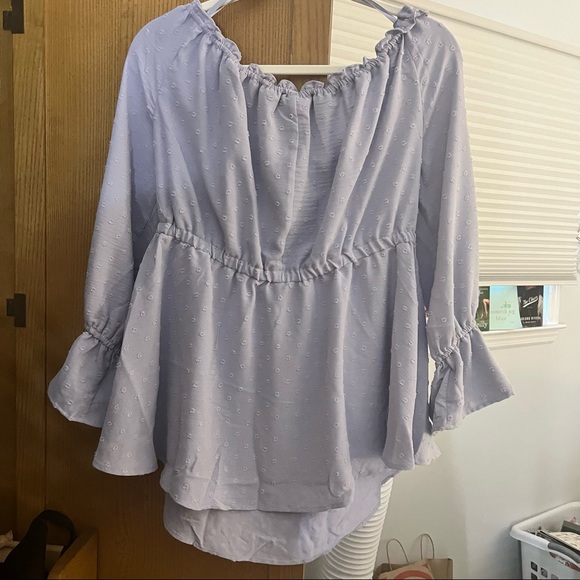 Lane Bryant Off the Shoulder Top Light Purple 14/16 New with tags - Picture 5 of 5